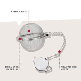 Fackelmann Essential Tea Infuser Made of High-Quality Stainless Steel – Ideal for Loose Tea, Dishwasher Safe
