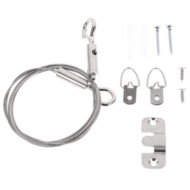 Gadpiparty Adjustable Picture Hanging Kit Wire Rope Hooks 1.5M Heavy-Duty Picture Rail Hanging System for Art Photos and Mirrors