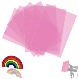 SWTYExt Pack of 7 Heat Resistant Film for Lamps Pink Lamp Film 29.7 x 21 cm Colour Films Gel Colour Filter A4 Transparent Colour Correction for Photo Lamp Headlight Graphic Studio Strobe Flash LED