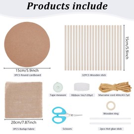FREEBLOSS Woven Basket Kit Round Cardboard Woven Basket Kit DIY Woven Basket Set Macrame Cord Woven Basket Kit for Beginners Basket Weaving Supplies Basket Weaving Kits for Adults