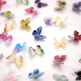 Micro Resin Butterflies, Dollhouse Miniature Tiny Butterflies, Terrarium Fairy Garden Dollhouse, Mini Landscaping Decoration (30PCS)