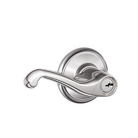 SCHLAGE F51A FLA 625 Flair Lever Keyed Entry Lock, Bright Chrome