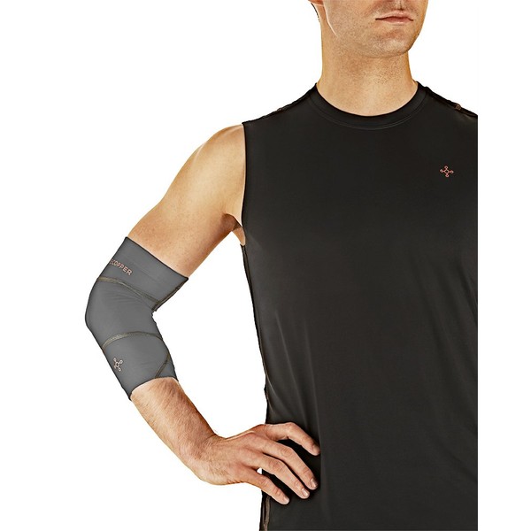 Tommie Copper Men's Performance Boost Elbow Sleeve, Slate Grey, Large