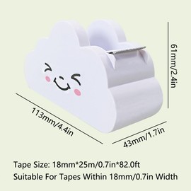 Desktop Tape Dispenser, Creative Cloud Tape Cutter with Rainbow Tape, Tape Dispenser, Stationery Supplies for Home, Office, School