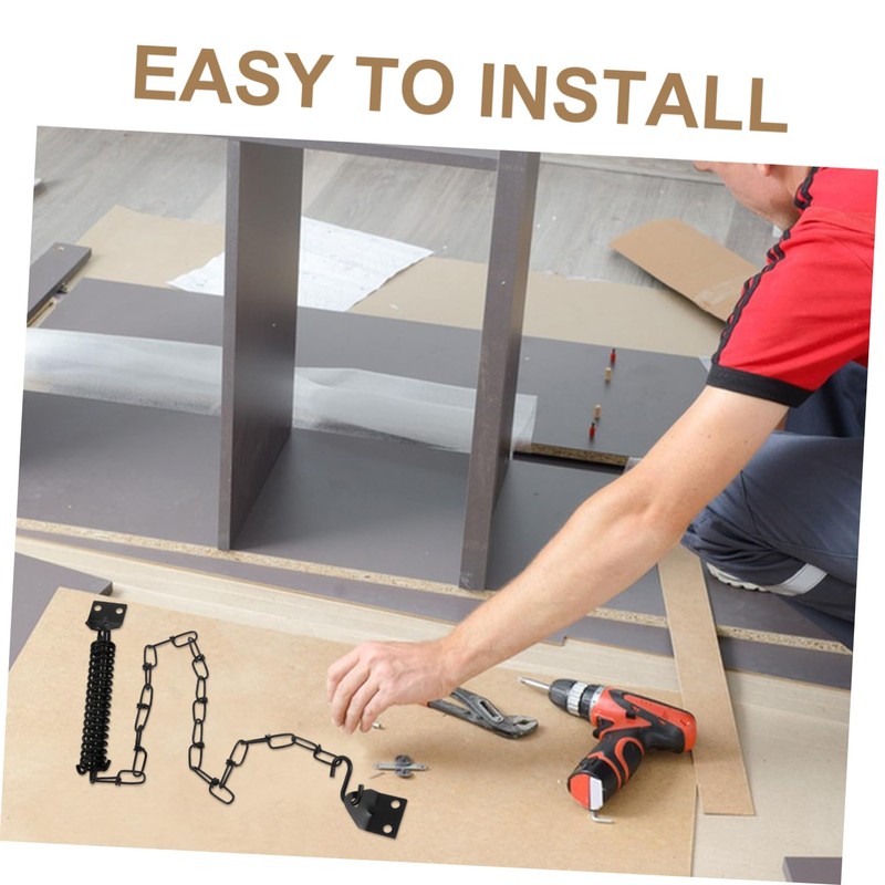 Gadpiparty 2set Heavy Duty Chain Lock Safety Spring Screen Closer