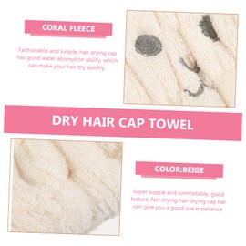 Baluue Absorbent Hair Wrap Hat for Women Quick Drying Animal Embroidery Towel Cap Lightweight and Soft Fleece Bath Wrap for Easy Hair Drying After Showers