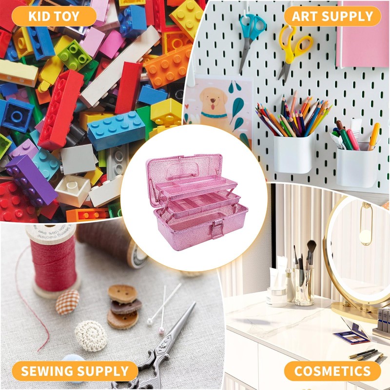 3-Layer Art & Craft Tool Storage Box, Cute Sewing Supplies