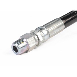 Schieffer 4000 PSI 3/8in. x 100ft. Thermoplastic Black Sewer Jetter Hose with MPT 3/8in. Soild & Swivel Ends