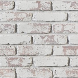 AZ Faux High-Density Polyurethane Brick Wall Textured Panels for Interior and Exterior Decor | Old Medford | 8" L x 8" H | Sample Size | Whitewash