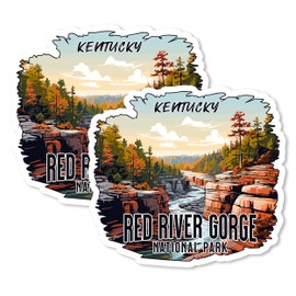 Red River Gorge National Park Kentucky Magnet 4 Inch 2-Pack – Strong Vinyl Decorative Travel Magnets for Fridge Locker Kitchen Office – Cute Fun Aesthetic Cool Durable & Long-Lasting Souvenir ID44999