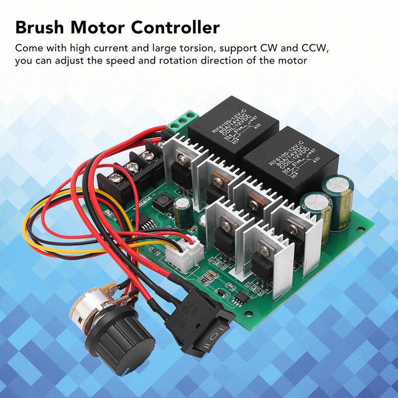 DC Motor Controller Brush Speed Control Adjustable CW CCW Switch