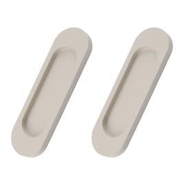MOROBOR Self-Stick Oval Sliding Door Pulls, 2pcs Cashmere Gray Aluminum Alloy Flush Pull Punch-Free Handle for Sliding Door Windows Cabinets Barn Doors/100mm