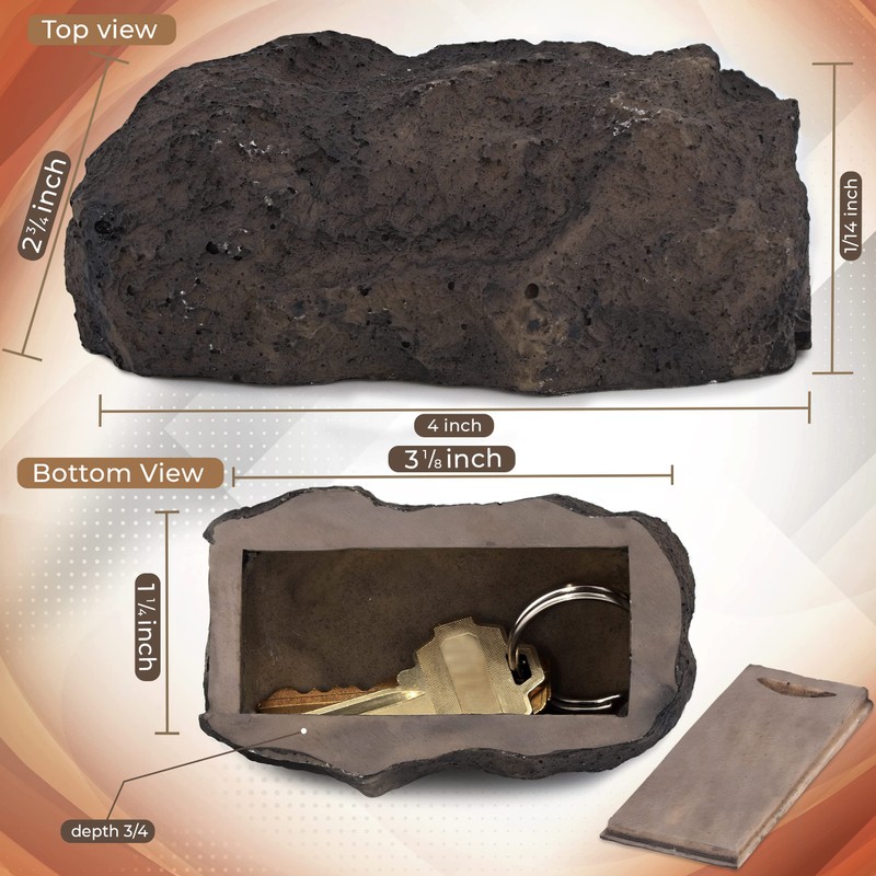 Ram-Pro 2Pc Hide-a-Spare-Key Fake Rock - Looks & Feels Like