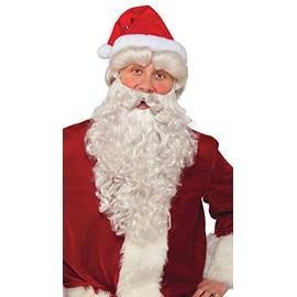 Rubie's 33079_NS Deluxe Costume Accessory Santa Eyebrows Facial Hair, White, One Size