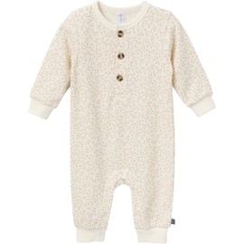 Modern Moments by Gerber Baby Girls' Long Sleeve Long Leg Slouch Romper, Ivory Ditsey Floral, 3-6 Months