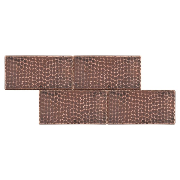 Premier Copper Products 3" x 6" Hammered Copper Tile -