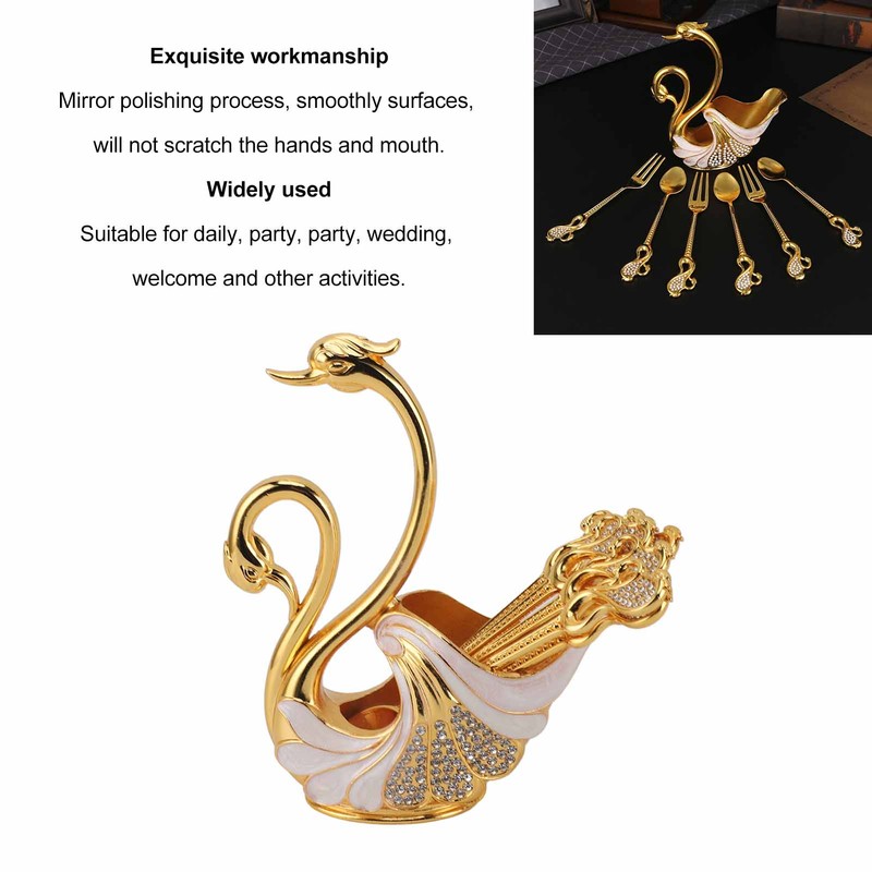 Swan Dinnerware Set Metal Tableware Cutlery Set Decorative Swan Base