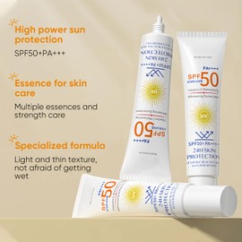 Ledeak SPF50+ Sunscreen, Lightweight & Non-Greasy Sun Lotion for Face & Body, Broad Spectrum UVA/UVB Protection, Water Resistant Travel Sun Cream, Long-Lasting Hydration Sunscreen for Sensitive Skin
