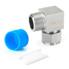 TAISHER 2PCS 304 Stainless Steel Square 90 Degree Compression Tube Pipe Fitting Connector, 1/2" Tube OD x 1/4" NPT Male Adapter