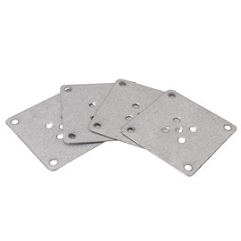 BQLZR 8x8x0.12cm Wooden Furniture Table Legs Mounting Plates with 6mm Hole Pack of 4