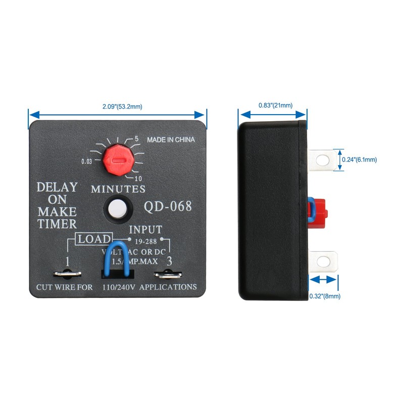 BAOMAIN Delay ON Make Timer QD-068 10 Minutes Adjustable 110/240