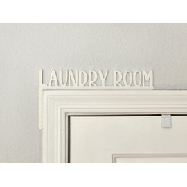 Laundry Room Door Topper | Farmhouse Style | Over The Door Sign | Laundry Sign | Home Decor | Door Corner (Left Side White)