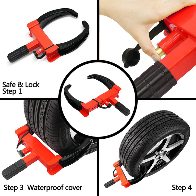 KAYCENTOP Wheel Clamp Lock Tire Lock Anti Theft Lock Fit