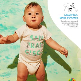 MAPTOTE Map One Piece - Unisex Baby Organic Cotton Short Sleeve Bodysuits - Boston, 6-12 Months