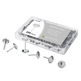 Homdire 200pcs Silver Upholstery Tacks, 7/16 Inch Furniture Tacks for Upholstery, Decorative Tacks for Wood, Upholstery Tacks for Upholstery Decorative, Furniture Sofa DIY