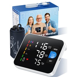 Upper Arm Blood Pressure Monitor, According to Voice Prompt, Blood Pressure Monitor, with LED Digital Display, Suitable for Upper Arm Circumference of 22-42 cm, Records 3 x 199 User Data, Type-C