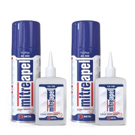 MITREAPEL Super CA Glue (3.5 oz.) with Spray Adhesive Activator (13.5 fl. oz) - 2-Pack
