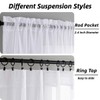 Short Sheer Curtains for Living Room, Rod Pocket Super Soft