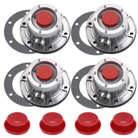 Ailbiuko Hub Cap 3434024 Aluminum Hubcaps for Trailer Axle with Extra 4 Rubber Plugs and Gaskets Replaces Stemco 343-4024(Pack of 4)