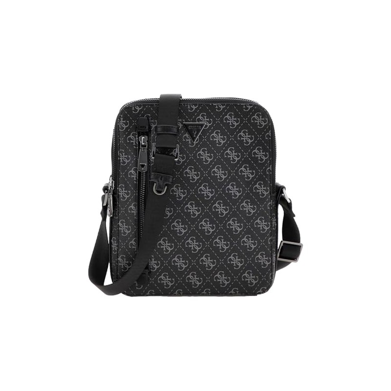 GUESS Torino Double Zip XBody with Vertical Zip Dark Black,