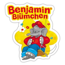 Spreadshirt Benjamin Flowers On Swing Lettering Sticker Max. 10 x 10 cm 10 x 10 cm Matt White