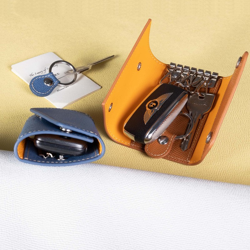 COGURE CONKC-L Key Case, Genuine Leather, European Embossed Leather, Large