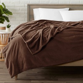 Hafaa Fleece Blanket and Throws 400 GSM Fluffy Sofa Throw Blanket - Extra Soft Cozy Blankets for Bed Versatile Warm Throws for Sofas and Couch Throw/Single, Brown, 130x150cm