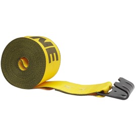Mytee Products Kinedyne Winch Straps 4" x 27' Gold Heavy Duty Tie Down w/Flat Hooks WLL# 5400 lbs | 4 Inch Cargo Control for Flatbed Truck Utility Trailer (1 Pack)