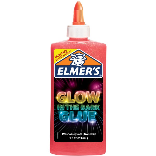 Elmer's Glow In The Dark Glue 9oz Glitter Pink