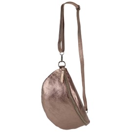 SH Leder ® Lala G399 Real Leather Waist Bag for Women Men Unisex Belt Bag for Festival Travel Bum Bag Large Crossbody Bag Women Leather Bag 30 x 18 cm, bronze