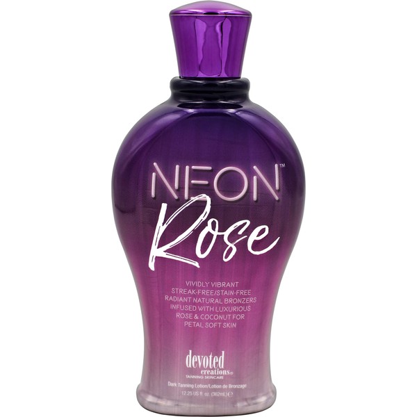 Devoted Creations Neon Rose Tanning Lotion with Natural Bronzers 12.25 oz
