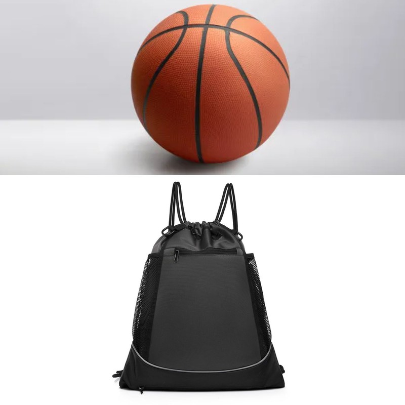 Drawstring Backpack for Men Women Nylon Sports Gym Sackpack with