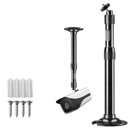 UQISOVI Aluminum Alloy Security Camera Mounting Bracket, Outdoor Extension Rod, Projector Wall Ceiling Mount Telescopic Bracket for Projector/CCTV Security Camera (24in-47in (60-120cm), Black Colored)