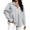 Blooming Jelly Women Quarter Zip Pullover Long Sleeve Oversized Sweatshirt Fall Fleece Workout Tops Clothes 2023(Medium, Grey013)