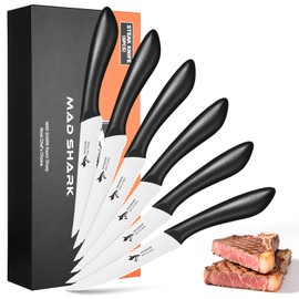 MAD SHARK Steak Knife Set of 6, 4.72 inch