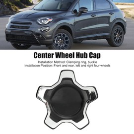 Wheel Center Cover, Rim Wheel Center Hub Cover for Fiat 500X 334 2014‑2023, OEM 735626312 735626311 735668196, Car Wheel Center (Chrome)