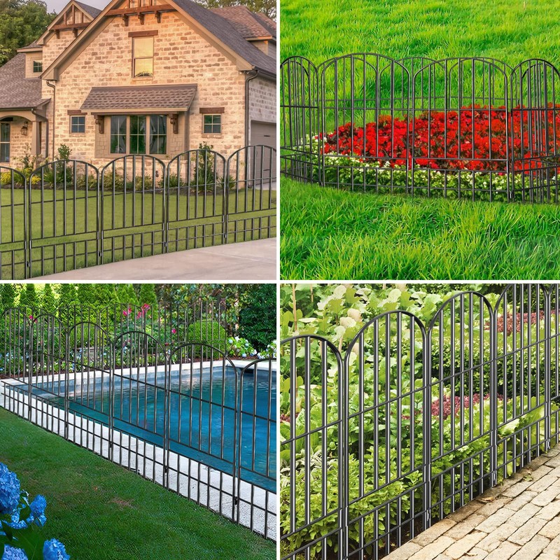 Adavin Animal Barrier Garden Fence,15 Pack Black 12''L x 25"
