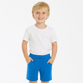 Little Boys Cotton Sport Jogger Shorts,Kids Summer Solid Active Short Pants(5-6 Years,3 Pack-Red+Yellow+Blue)