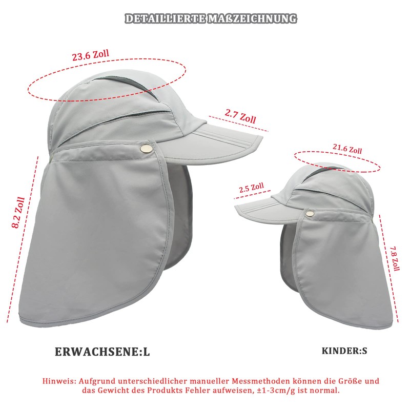 Huakunda Hat with Neck Protection, Removable, Multi-Purpose Summer Sun Hat,