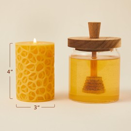 Ashlux 3 Pack Beeswax Pillar Candles, Natural Pure Yellow Beeswax Candles 58 Hours Long Burning, Dripless and Smokeless Bees Wax Candles for Home,Wedding,Parties, 3x4in